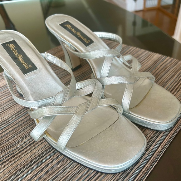 Moda Spana “Selene” Silver Strappy Sandals Size 10.5 - Picture 3 of 8